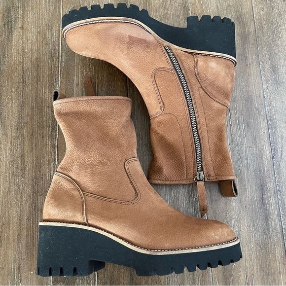 Paul Green NEWBURY Suede Wedge Boots BROWN PLATFORM CHUNKY Women’s 5.5 - Picture 3 of 10